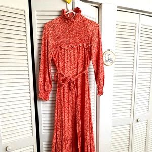 Vintage Laura Ashley red maxi dress